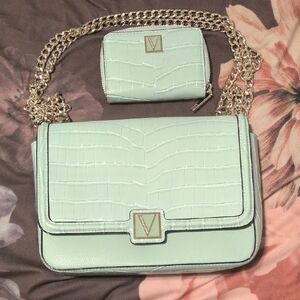 Victoria's Secret Light Green Crossbody Bag and Wallet